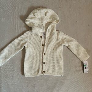 Carter's White Hooded Cardigan, 12m